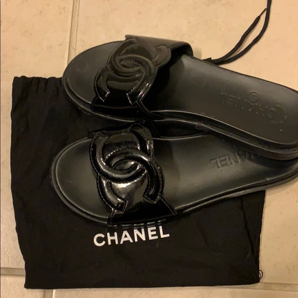 Authentic Chanel mule slides